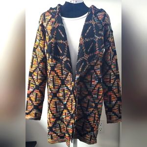 Cozy Casual 100% Wool Black and Colorful Cardigan Size S/M